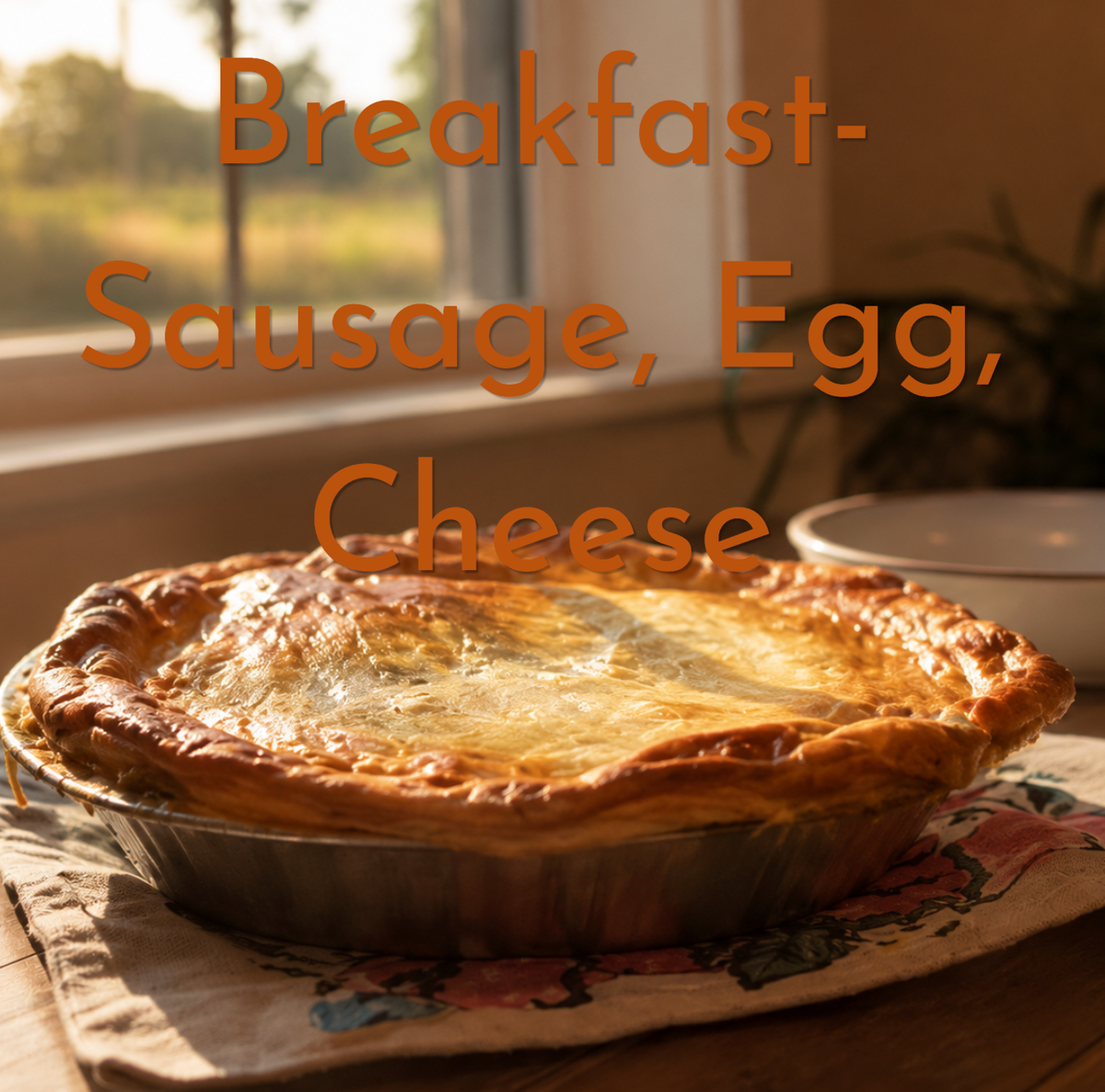 Family Size Pot Pie - Breakfast - Sausage, egg, and cheese.